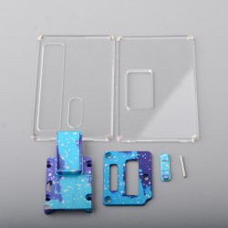 Authentic MK Mods Inner Panel Square Button 4-in-1 Inner Set + Front & Back Panel for SXK BB / Billet - Blue Galaxy, USB Slot