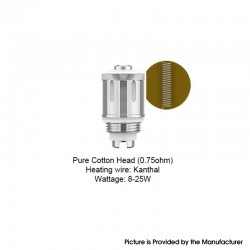 [Ships from Bonded Warehouse] Authentic Eleaf GS Air Coil Head for GS Turbi, Trim Kit - GS Air Pure Cotton 0.75ohm (5 PCS)