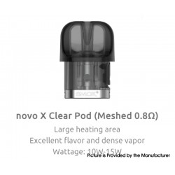 Authentic SMOKTech SMOK Novo X Replacement Pod Cartridge - Clear Meshed 0.8ohm Pod, 2ml (3 PCS)