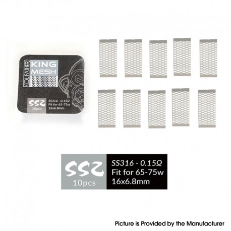 Authentic Coil Father King SS2 Mesh Core Coil for RDA / RTA / RDTA Atomizer - SS316, 65~75W, 0.15ohm, 16 x 6.8mm, (10 PCS)