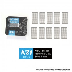 Authentic Coil Father King N81 Mesh Core Coil for RDA / RTA / RDTA Atomizer - Ni80, 65~75W, 0.16ohm, 16 x 6.8mm, (10 PCS)