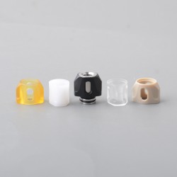 Monarchy Mini Cyber Style 510 Drip Tip Set - Silver, Stainless Steel + PEEK + POM + PEI + PC, 5 PCS Mouthpieces