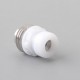 Mission MXV Nuke Style Drip Tip Set for BB / Billet Mod - Silver + White, 1 POM Mouthpiece