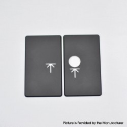 SSPP Style Round Button Front + Back Door Panel Plates for BB / Billet Box Vape Mod Kit - Black (2 PCS)