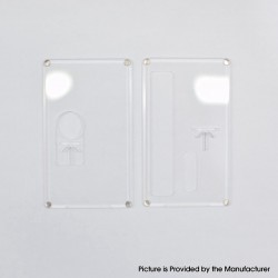 SSPP Style Round Button Front + Back Door Panel Plates for BB / Billet Box Vape Mod Kit - Clear (2 PCS)