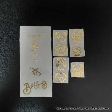 Wick'd Style Stickers Set for SXK BB / Billet Box Mod Kit - Gold