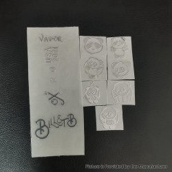 Wick'd Style Metal Stickers Set for SXK BB / Billet Box Mod Kit - Silver