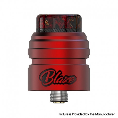 Authentic ThunderHead Creations X Mike Vapes THC Blaze SOLO RDA Vape Atomizer - Red, SS + Aluminum, BF Pin, 24mm