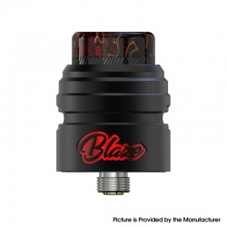 Authentic ThunderHead Creations X Mike Vapes Blaze SOLO RDA Atomizer - Black Red, SS + Aluminum, BF Pin, 24mm