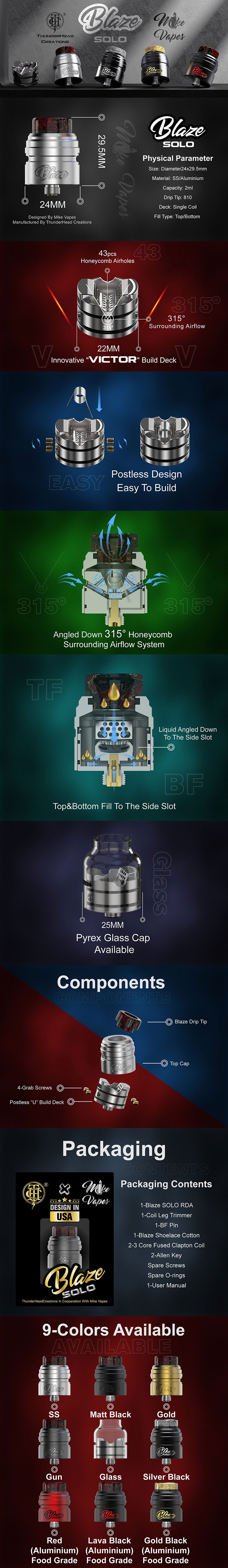 Thunderhead Creations x Mike Vapes thc Blaze Solo rda vape Atomize