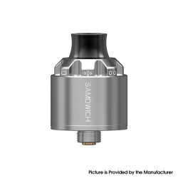 Authentic Dovpo The Samdwich RDA Rebuildable Dripping Vape Atomizer - Silver, BF Pin, 22mm Diameter