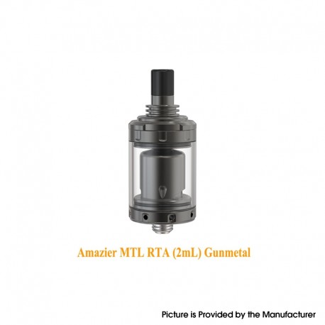 Authentic Ambition Mods Amazier MTL RTA Rebuildable Tank Atomizer - Gun Metal, 316SS + Glass, 2.0ml, 22mm