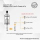 Authentic Ambition Mods Amazier MTL RTA Rebuildable Tank Atomizer - Gun Metal, 316SS + Glass, 2.0ml, 22mm