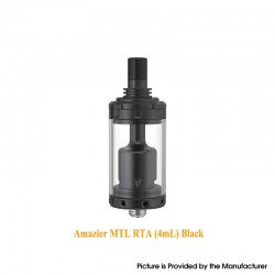 Authentic Ambition Mods Amazier MTL RTA Rebuildable Tank Atomizer - Black, 316SS + Glass, 4.0ml, 22mm