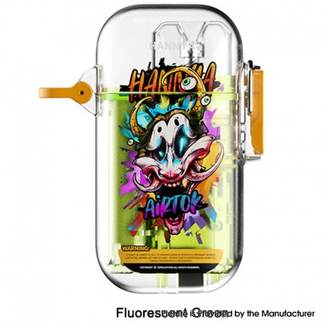 Authentic Vapelustion Hannya Airtok Pod System Kit - Fluorescent Green, 650mAh, 2ml, 1.0ohm, MTL / DTL 