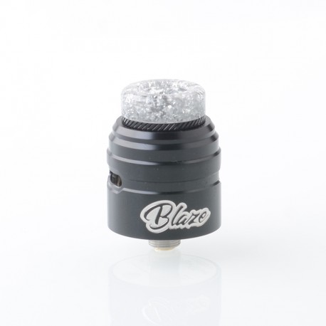 Authentic ThunderHead Creations X Mike Vapes Blaze SOLO RDA Atomizer - Silver Black, Stainless Steel, BF Pin, 24mm