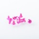 Authentic MK MODS Replacement Screw Set Kit for SXK BB 70W / DNA 60W Style Box Mod Kit / Billet - Pink, Aluminum Alloy (9 PCS)