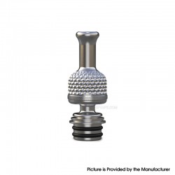 Authentic Auguse FOTO V2 510 Drip Tip for RDA / RTA / RDTA Atomizer - Silver, Stainless Steel