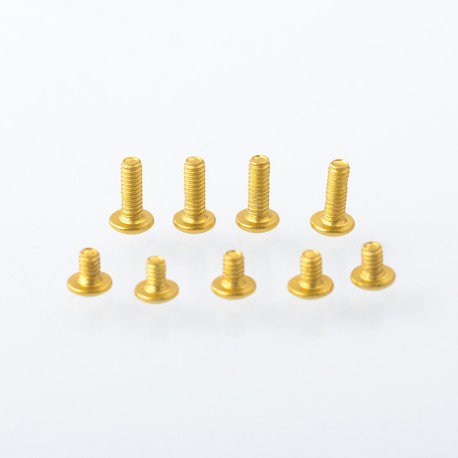 Authentic MK MODS Replacement Screw Set Kit for SXK BB 70W / DNA 60W Style Box Mod Kit / Billet - Gold, Aluminum Alloy (9 PCS)