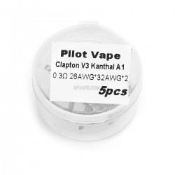 Authentic Pilot Kanthal A1 26 x 2 / 32 x 2 AWG Pre-coiled Clapton V3 Resistance Wire for RBA - (5 PCS), 0.3ohm