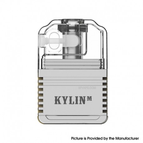 Authentic VandyVape Kylin M RTA Boro Tank for Pulse AIO / Pulse AIO.5 / BB / Billet / Boro - Frosted Grey, 3ml