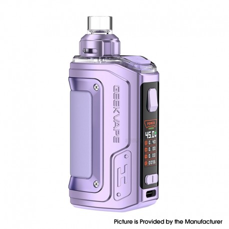 [Ships from Bonded Warehouse] Authentic GeekVape H45 Aegis Hero 2 45W Pod System Mod Kit - Crystal Purple, 1400mAh, 5~45W