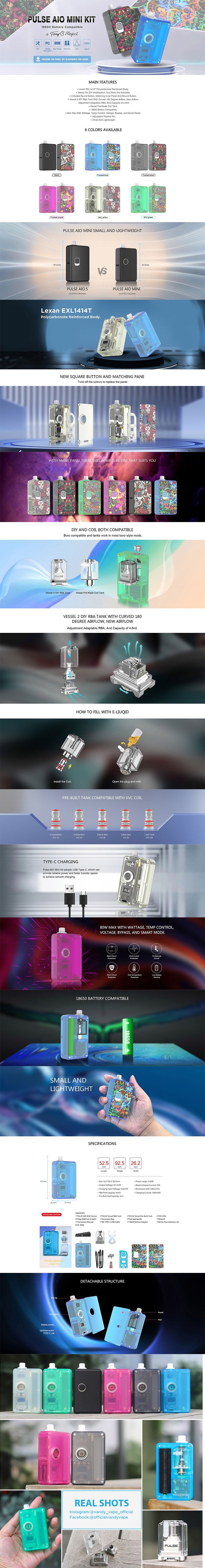 Authentic Vandy Vape Pulse AIO Mini 80W Kit
