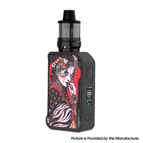 Authentic Dovpo MVP 220W Box Mod Kit with DnP Pod Tank Atomizer - Geishe Black, 5~200W, 2 x 18650, 5.5ml, 0.15 / 0.3ohm