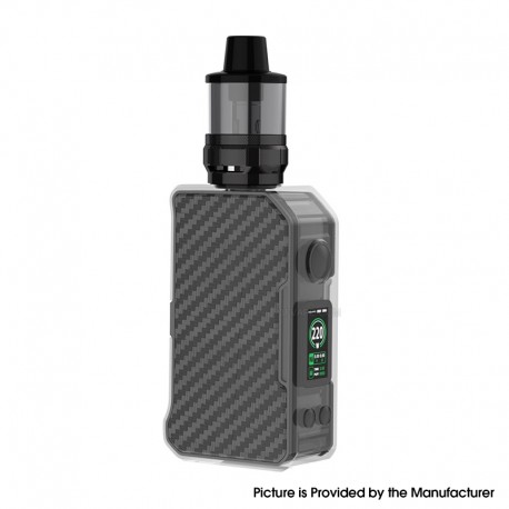 Authentic Dovpo MVP 220W Box Mod Kit with DnP Pod Tank - Carbon Fiber Transparent, 5~200W, 2 x 18650, 5.5ml, 0.15 / 0.3ohm