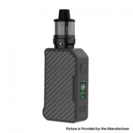 Authentic Dovpo MVP 220W Box Mod Kit with DnP Pod Tank Atomizer - Carbon Fiber Black, 5~200W, 2 x 18650, 5.5ml, 0.15 / 0.3ohm