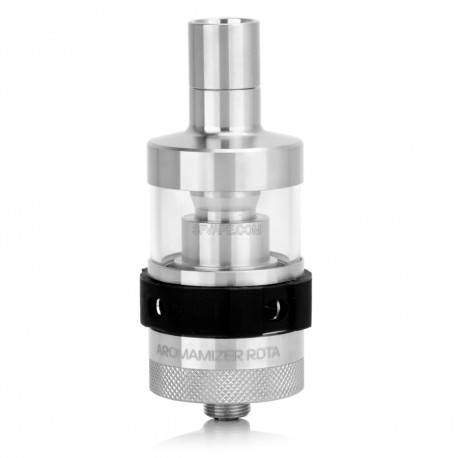 Authentic Steam-Crave Aromamizer RDTA Rebuildable Tank Atomizer - Silver, Stainless Steel + Glass, 3mL, 23mm Diameter