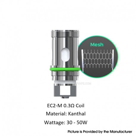 [Ships from Bonded Warehouse] Authentic Eleaf EC2 Coil Head for iKuun i200 & i80 & Melo 4 & MELO C Tank - EC2-M 0.3ohm (5 PCS)