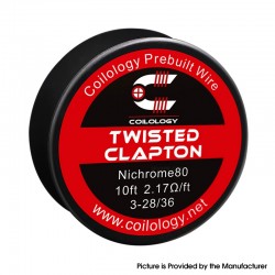 [Ships from Bonded Warehouse] Authentic Coilology Twisted Clapton Spool Wire - 3-28GA / 36GA, Nichrome 80, 10ft