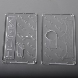 NS X Monarchy Style Front + Back Door Panel Plates for BB / Billet Box Vape Mod - Clear, Acrylic (2 PCS)