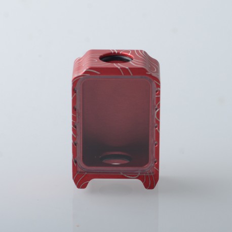 Authentic MK MODS Topo Boro Tank for SXK BB / Billet AIO Box Mod Kit - Red, Aluminum + Glass