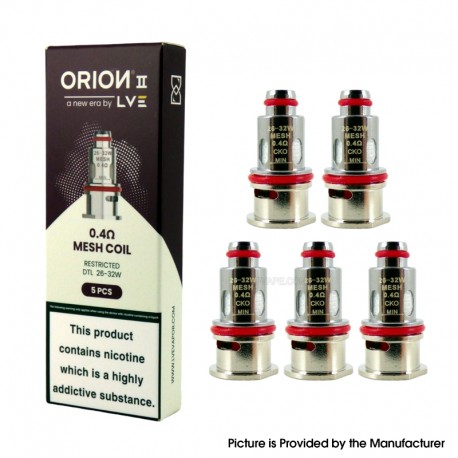 [Ships from Bonded Warehouse] Authentic LVE Orion II Replacement Coil - Mesh 0.4ohm (5 PCS)