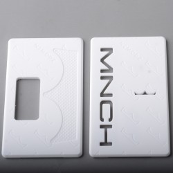 NS X Monarchy Square Style Front + Back Door Panel Plates for BB / Billet Box Vape Mod - White, Acrylic (2 PCS)