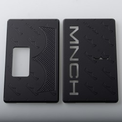 NS X Monarchy Square Style Front + Back Door Panel Plates for BB / Billet Box Vape Mod - Black, Acrylic (2 PCS)