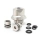 SXK Hussar BTC Style Integrated Drip Tip for BB / Billet / Boro AIO Box Mod - Silver, 316SS