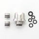 SXK Hussar BTC Style Integrated Drip Tip for BB / Billet / Boro AIO Box Mod - Silver, 316SS