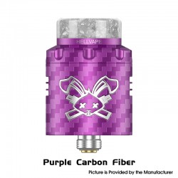 [Ships from Bonded Warehouse] Authentic Hellvape Dead Rabbit 3 RDA Atomizer - Purple Carbon Fiber, Dual Coil, with BF Pin, 24mm