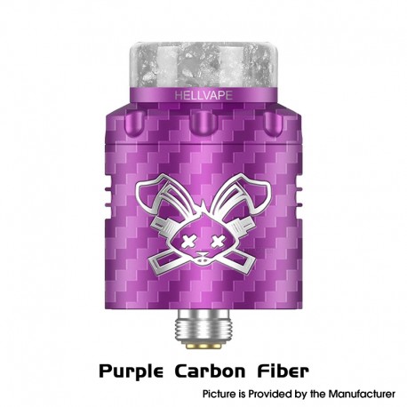 [Ships from Bonded Warehouse] Authentic Hellvape Dead Rabbit 3 RDA Atomizer - Purple Carbon Fiber, Dual Coil, with BF Pin, 24mm