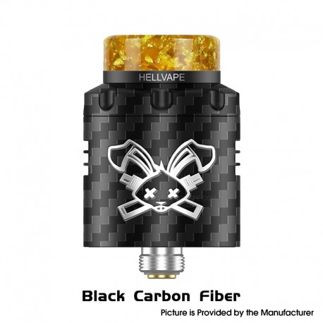 [Ships from Bonded Warehouse] Authentic Hellvape Dead Rabbit 3 RDA Atomizer - Black Carbon Fiber, Dual Coil, with BF Pin, 24mm