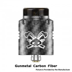 [Ships from Bonded Warehouse] Authentic Hellvape Dead Rabbit 3 RDA Atomizer - Gunmetal Carbon Fiber, Dual Coil, BF Pin, 24mm