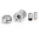 Authentic Sikary Dicey Saint Sub Ohm Clearomizer - Silver + Transparent, Stainless Steel + Glass, 4ml, 0.5 ohm (20~30W)