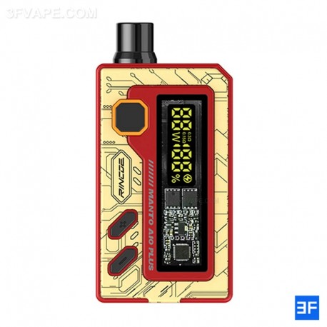 [Ships from Bonded Warehouse] Authentic Rincoe Manto AIO Plus Pod System Kit - Bean Red, VW 1~80W, 1 x 18650, 3ml, 0.15 / 0.3ohm