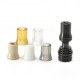 Four One Five 415 Tombo Giri Baby Style 510 Drip Tip Kit - Black, 1 x 510 Base + 6 x Mouthpiece SS + Peek + PET + Ultem + PC