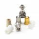 Four One Five 415 Tombo Giri Baby Style 510 Drip Tip Kit - Silver, 1 x 510 Base + 6 x Mouthpiece SS + Peek + PET + Ultem + PC