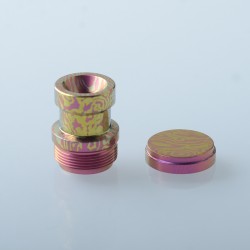 Authentic MK MODS Ti-type2 Drip Tip + Button Set for dotMod dotAIO V1 / V2 Pod - Pink, Titanium Alloy