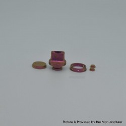 Authentic MK MODS Handmade Engraved Titanium Drip Tip + Button Set for dotMod dotAIO V2 - Pink